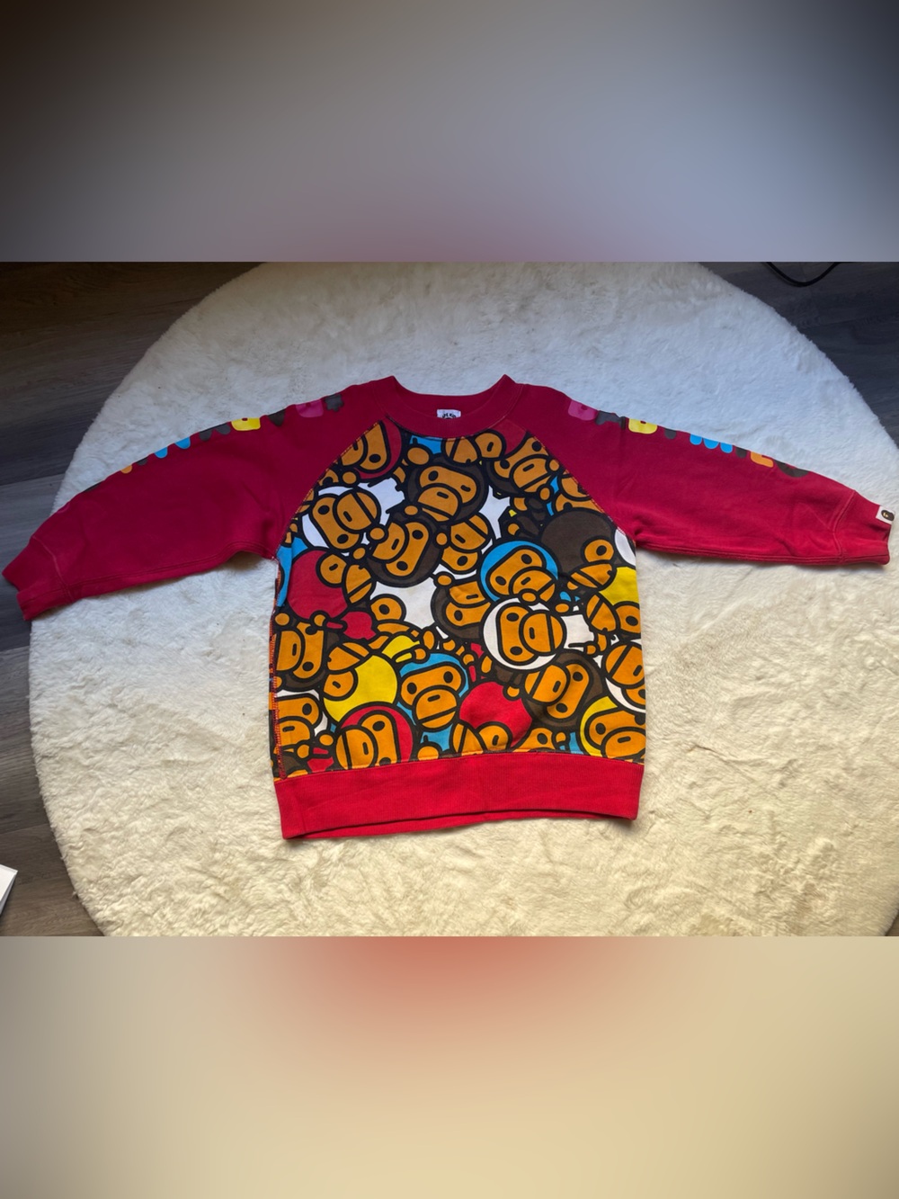 Bape Kids Red Pullover baby Milo Sweatshirt
